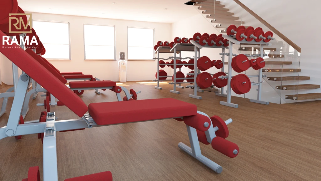 شركة تصميم داخلي وتنفيذ صالات رياضية