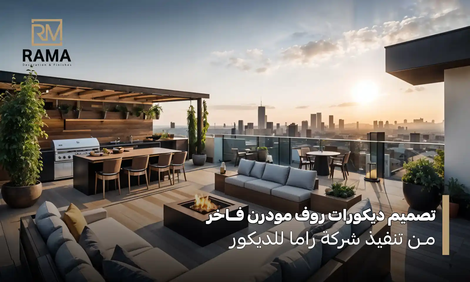 تصميم ديكورات روف مودرن فاخر من تنفيذ شركة راما للديكور 2025