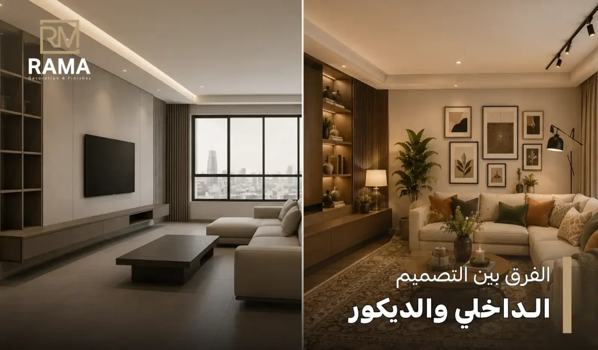الفرق بين التصميم الداخلي والديكور