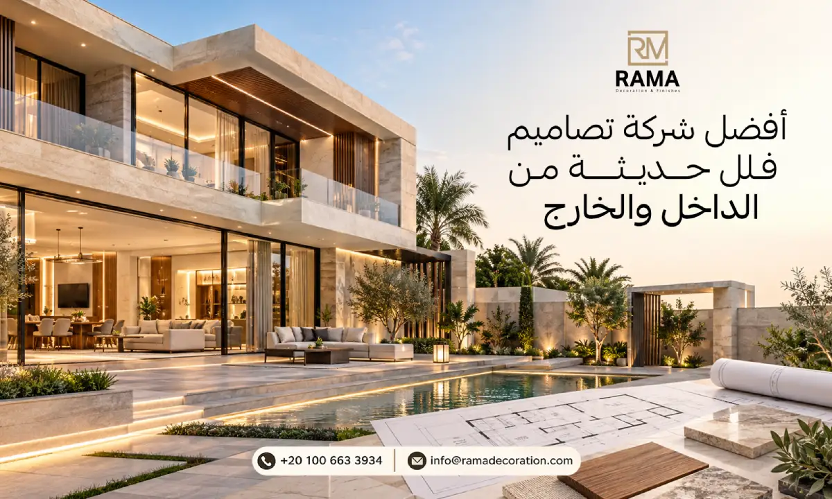 أفضل شركة تصاميم فلل حديثة من الداخل والخارج